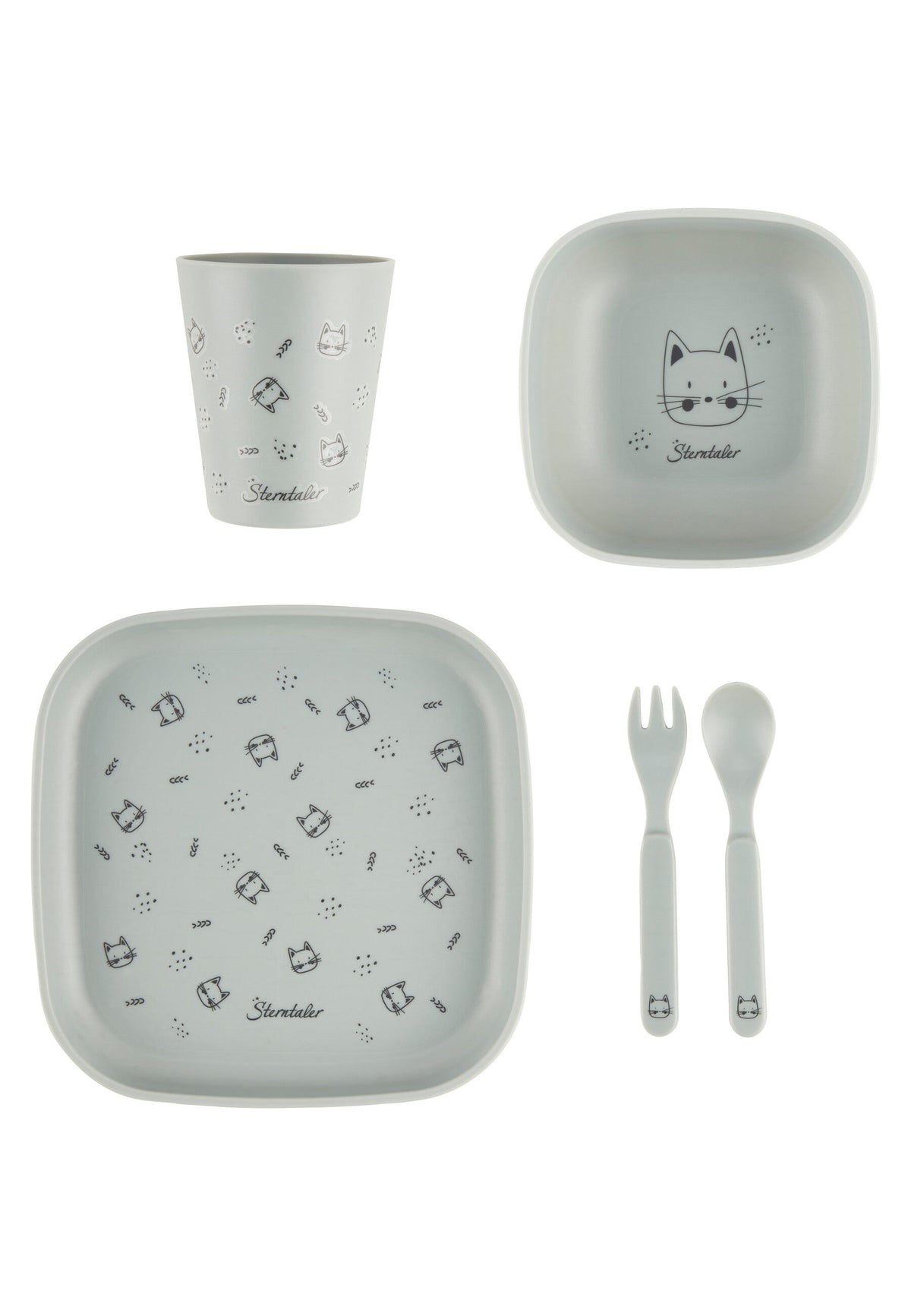 Coffret repas enfant Chat Lilly - 5 pièces