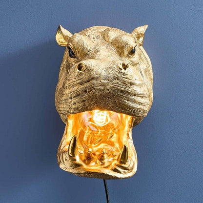 Patty Gold Hippopotamus Wall Sconce