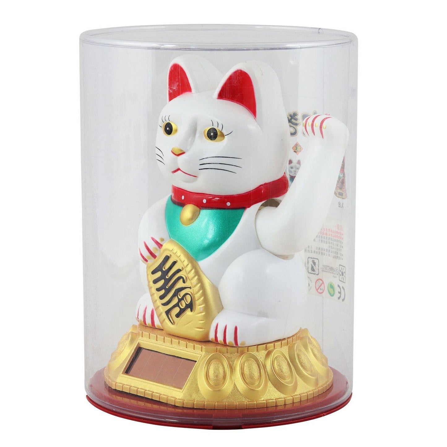 Solar Lucky Cat white 18cm