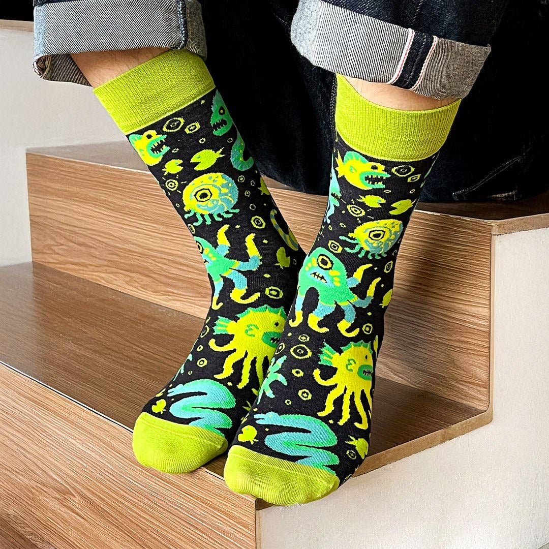 Green Sea Monster Socks