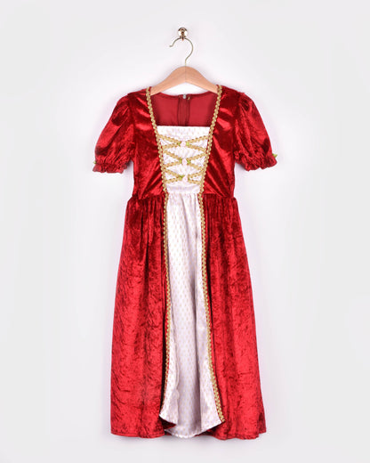 Princess dress in red velvet, size 110-116 cm (4-6 years)