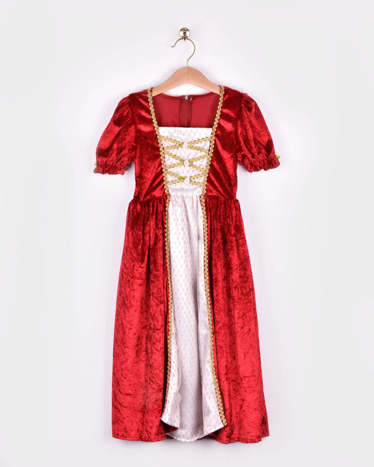 Princess dress in red velvet, size 110-116 cm (4-6 years)