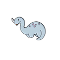 Diplodocus speld met mes