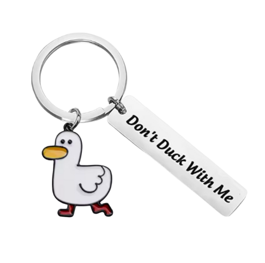 porte cles canard blanc don t duck with me