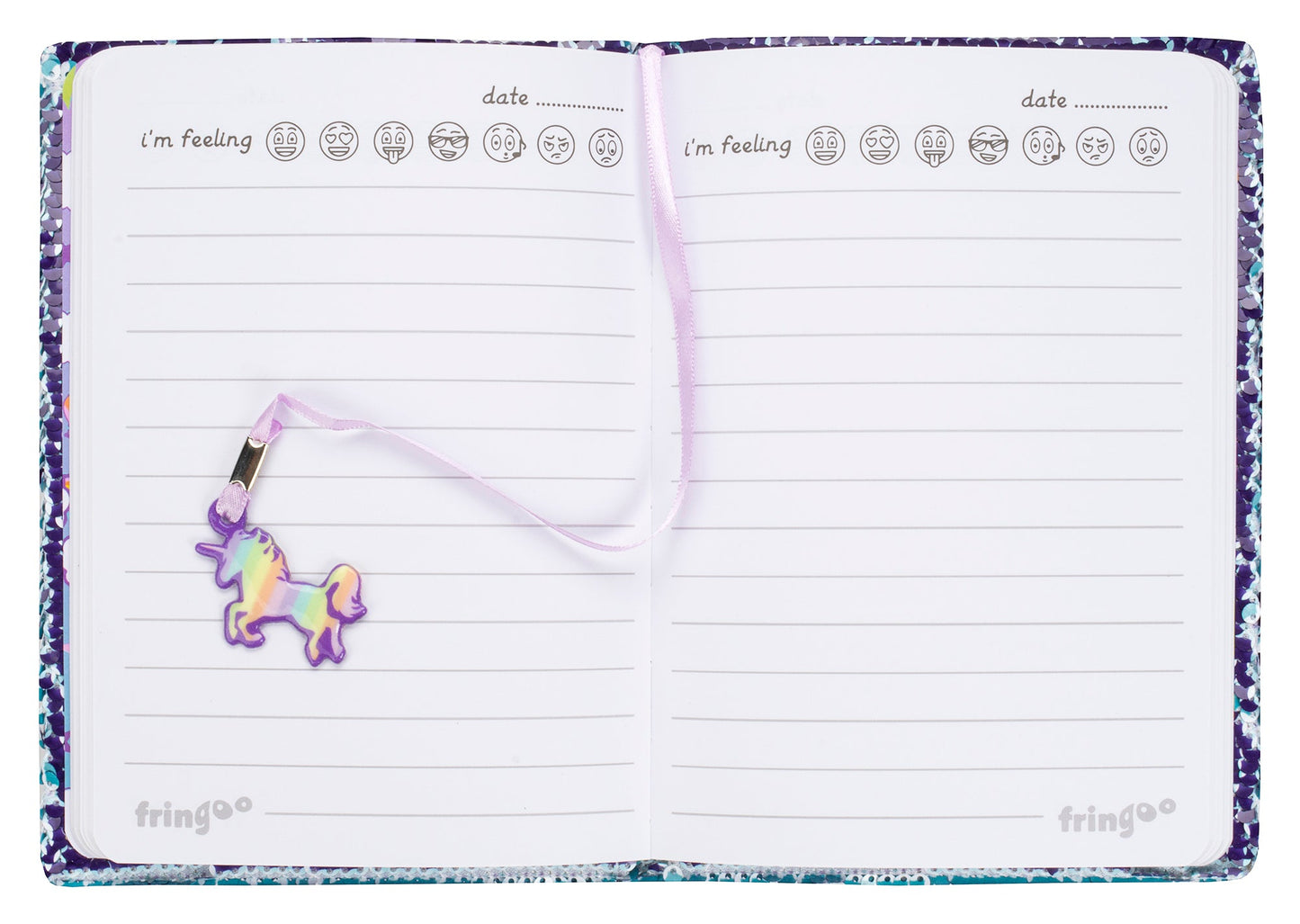 Carnet à sequins – arc-en-ciel licorne