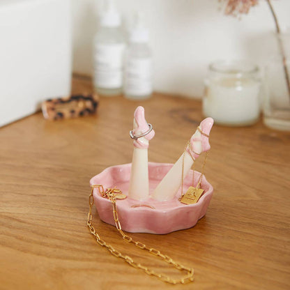 Ring holder, Happy Legs Dance, ceramic