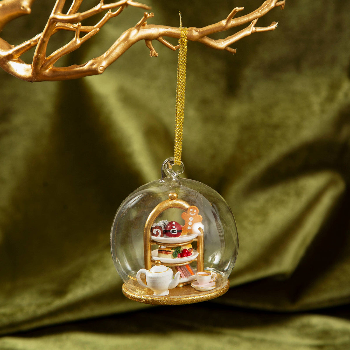 Tea Time Dome Christmas Bauble
