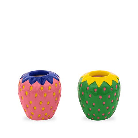 Candle holder set, strawberries