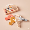 Kinderspeelgoedset: houten telefoon en sleutels