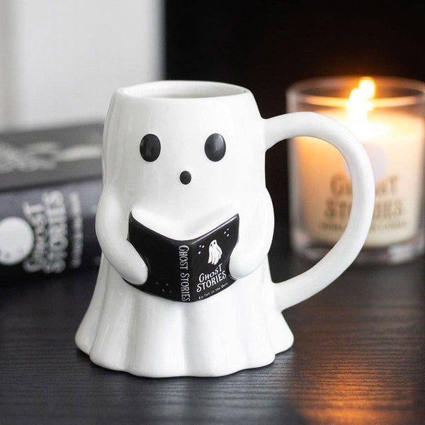 Halloween Mug Reading Ghost