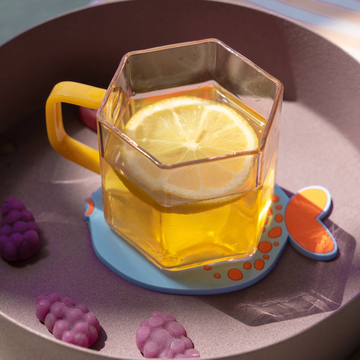 Pink Geometric Glass Mug