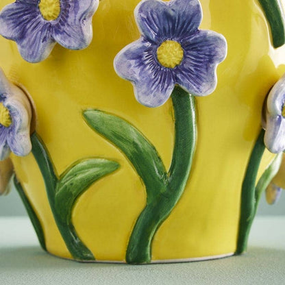 Mr. Flowers Vase, Dolomite Yellow, 23 x 23 x 26 cm