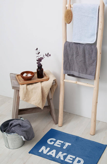 Tapis de bain antidérapant "Get Naked" Bleu