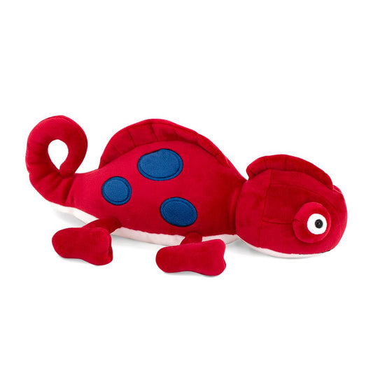 Peluche Caméléon rouge 30 cm