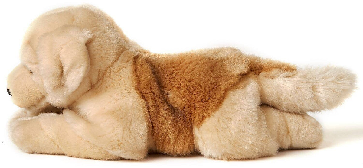 Lying golden retriever plush toy