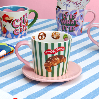 "Oooh La La" Croissant Mug