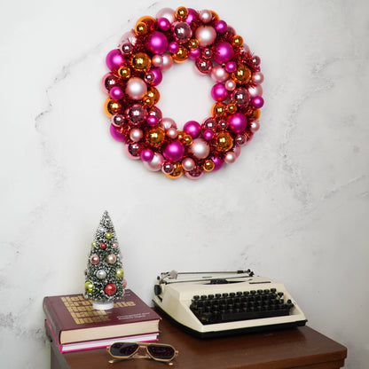 Couronne de Noël - Boules de Noël - Rose/Orange