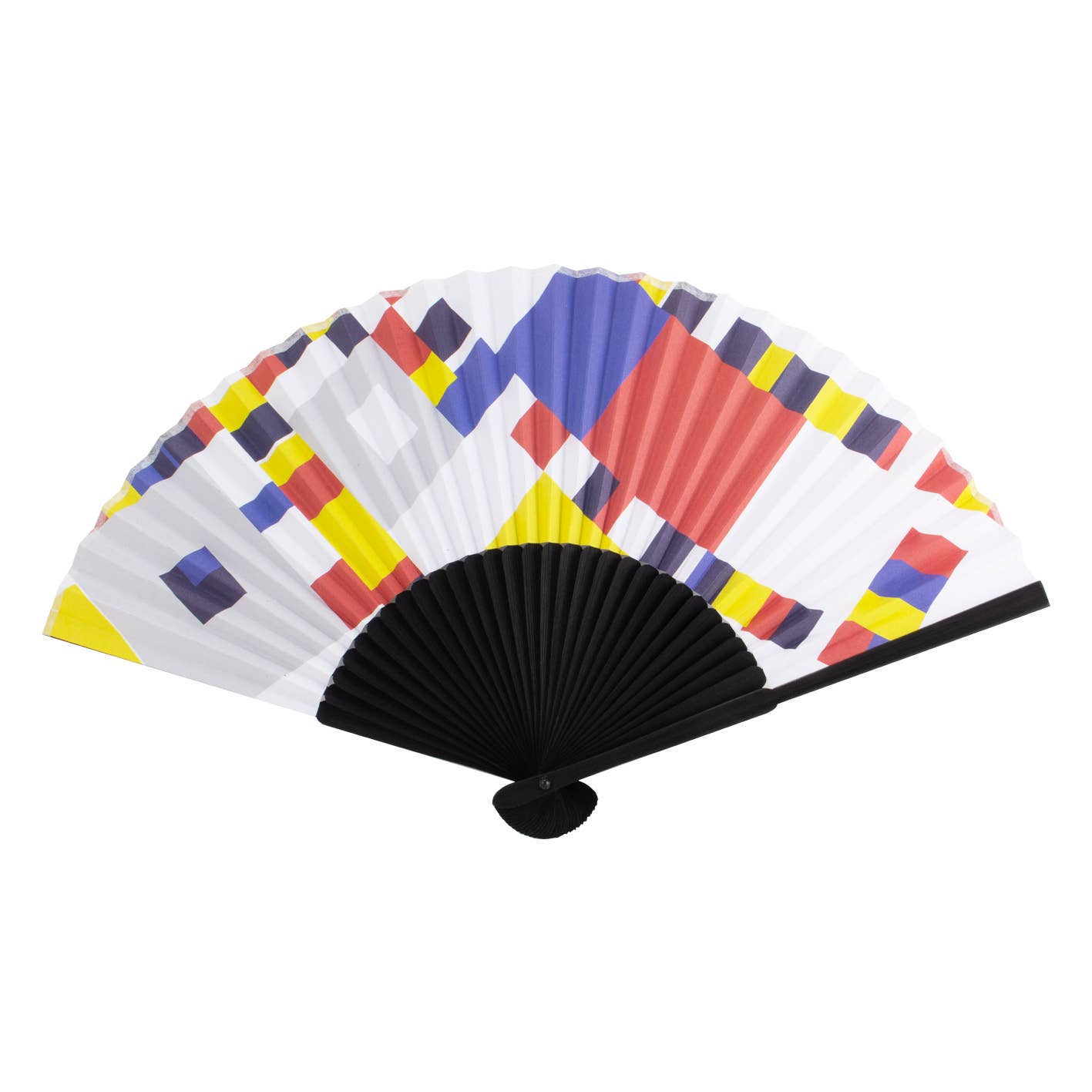 "PIET Mondriaan" Bamboo Hand Fan