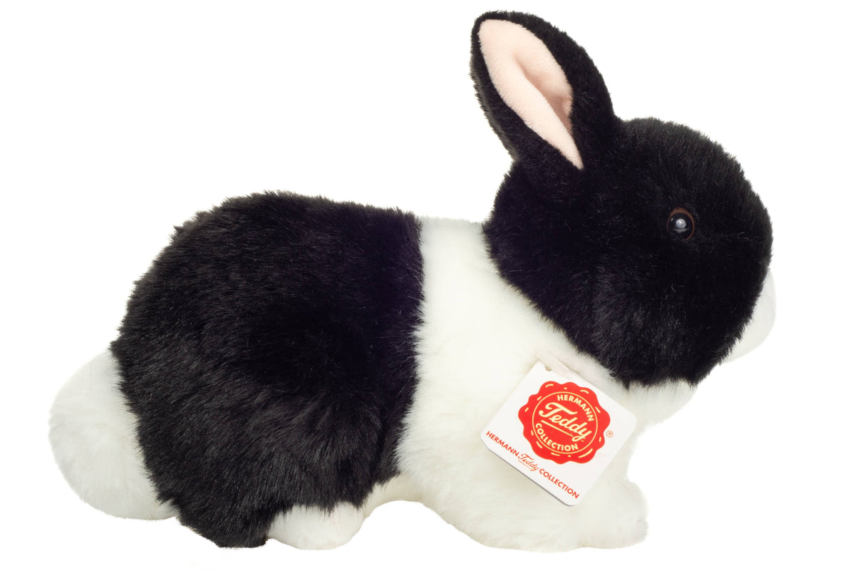 Black and White Rabbit Plush – 23 cm