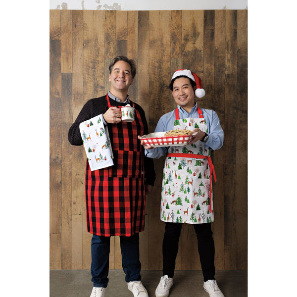 Christmas Tea Towel with Santa's Reindeer