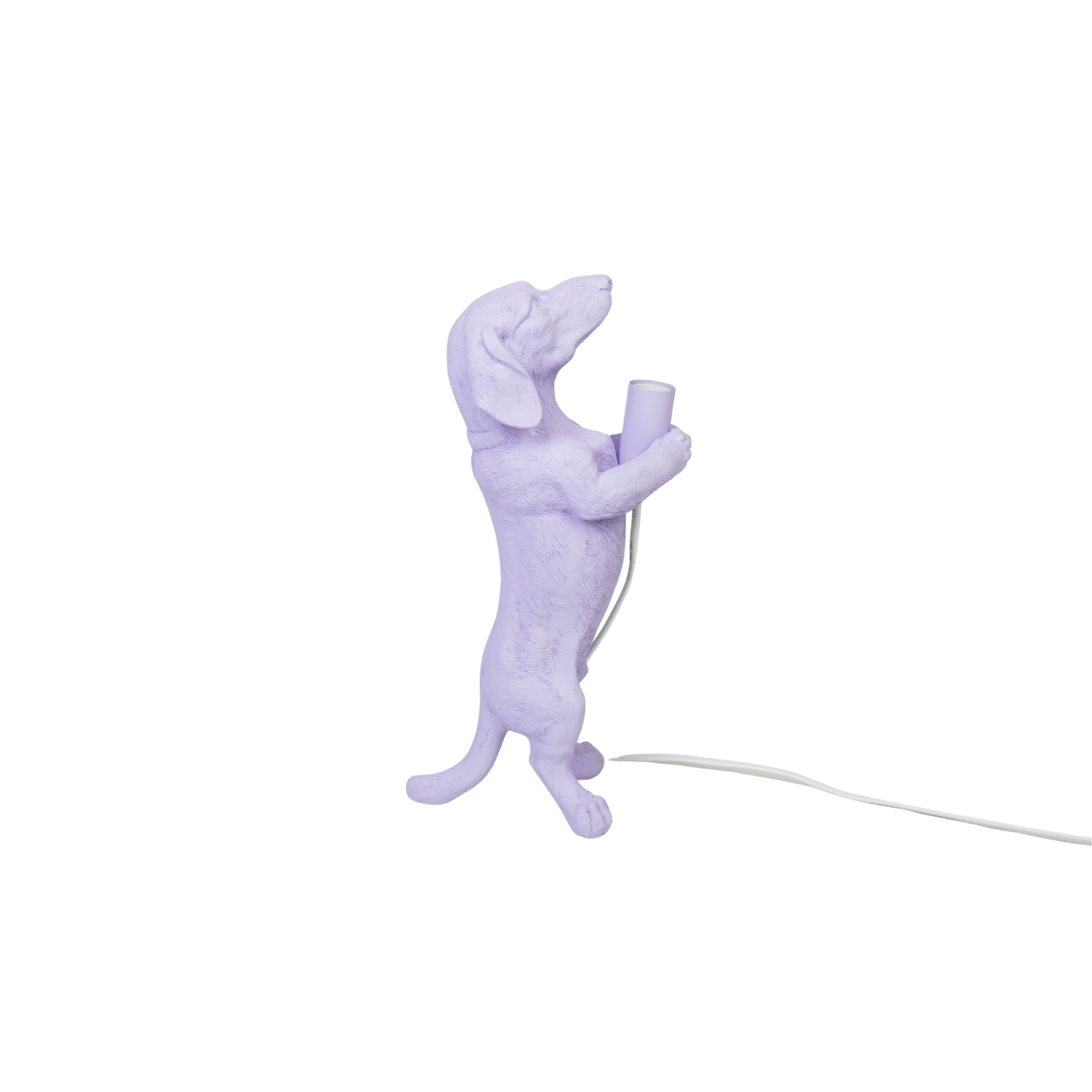 Table Lamp - Dachshund Lamp - Polyresin - Lilac - E14 - 10x15x38cm