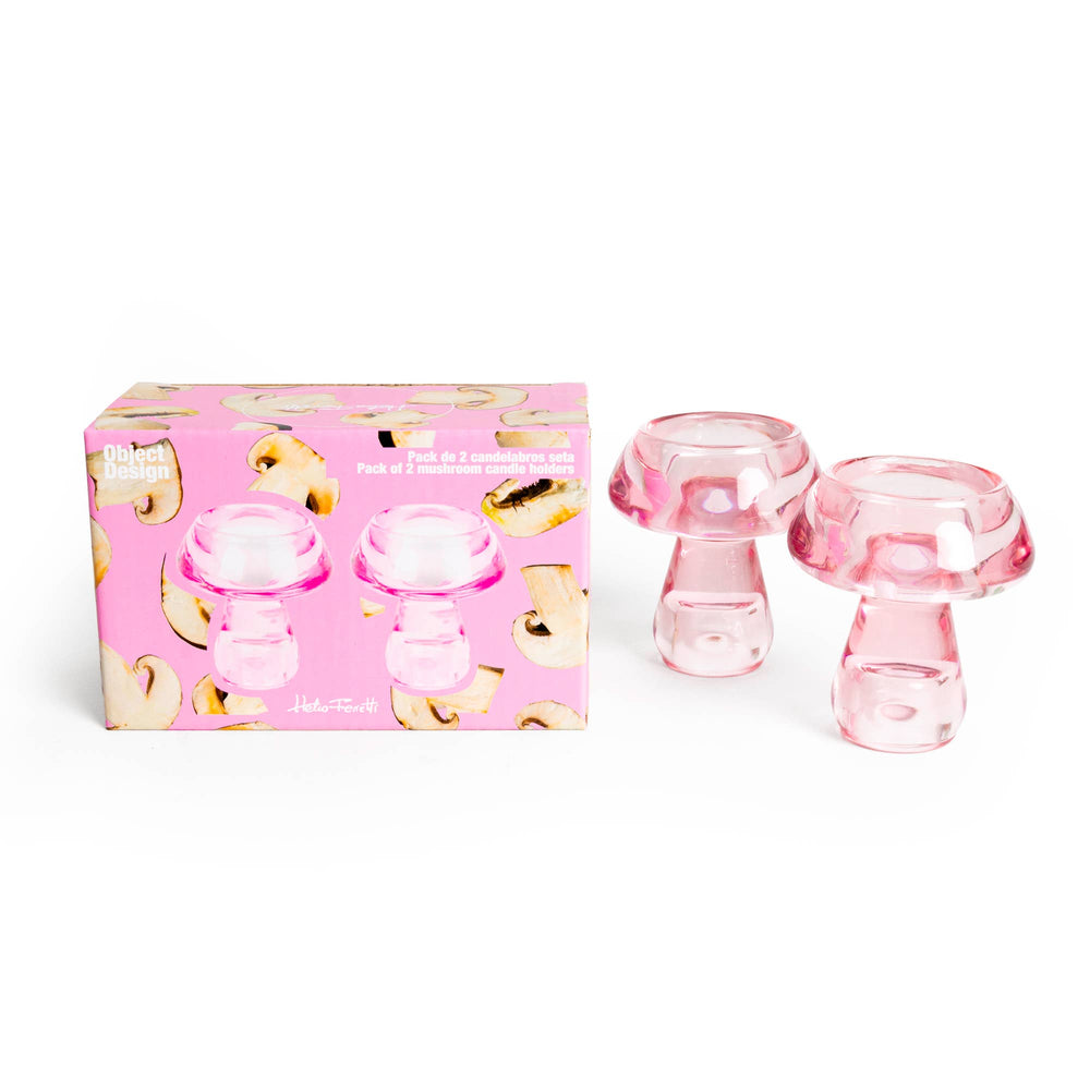 Bougeoirs Champignons Roses 2-Pack