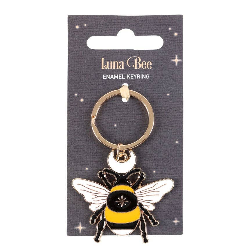 Forest Bee Enamel Keychain