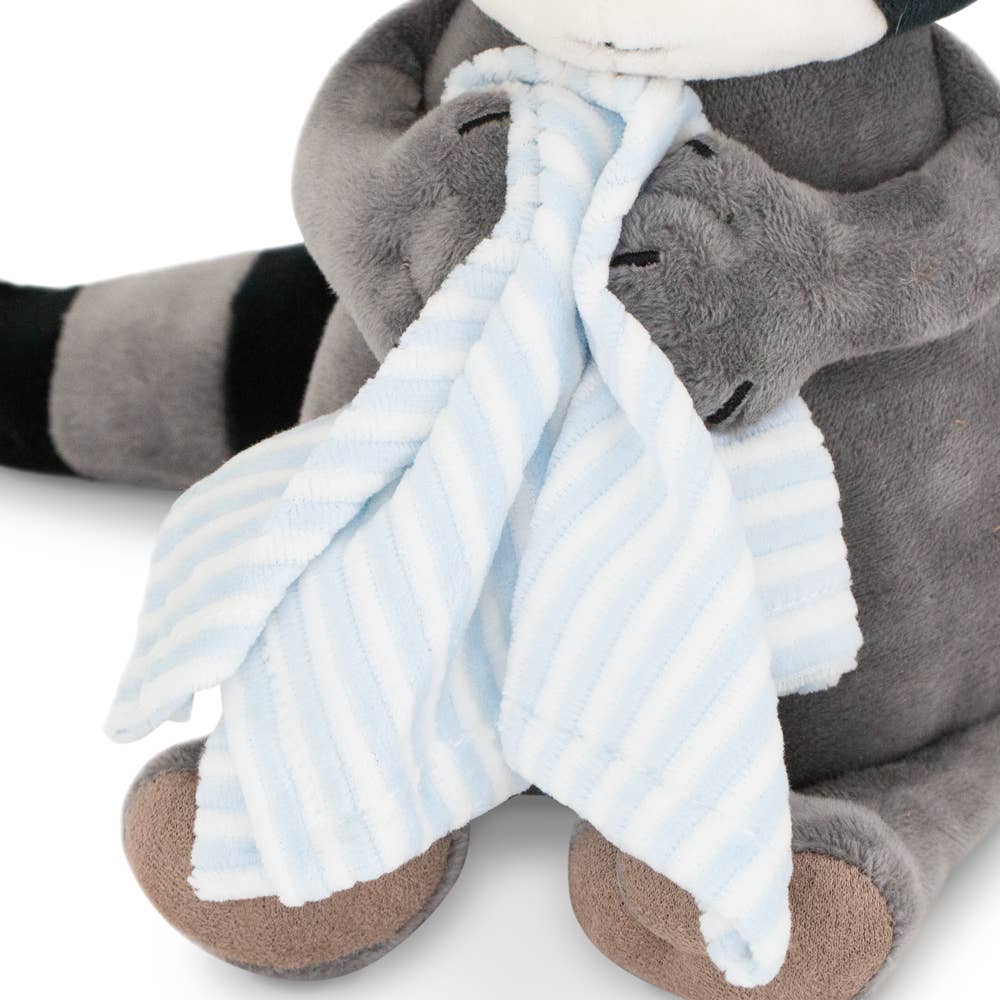 Denny the raccoon plush toy with towel, 20 cm