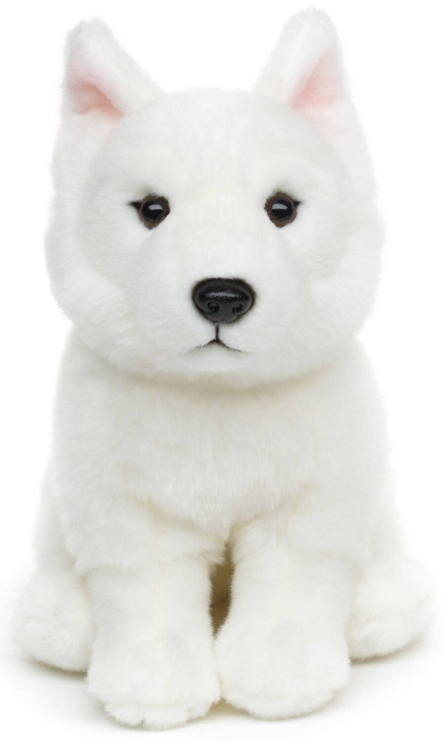 White Swiss shepherd puppy plush without leash
