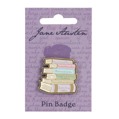Pin badge - Jane Austen (Stack of books)