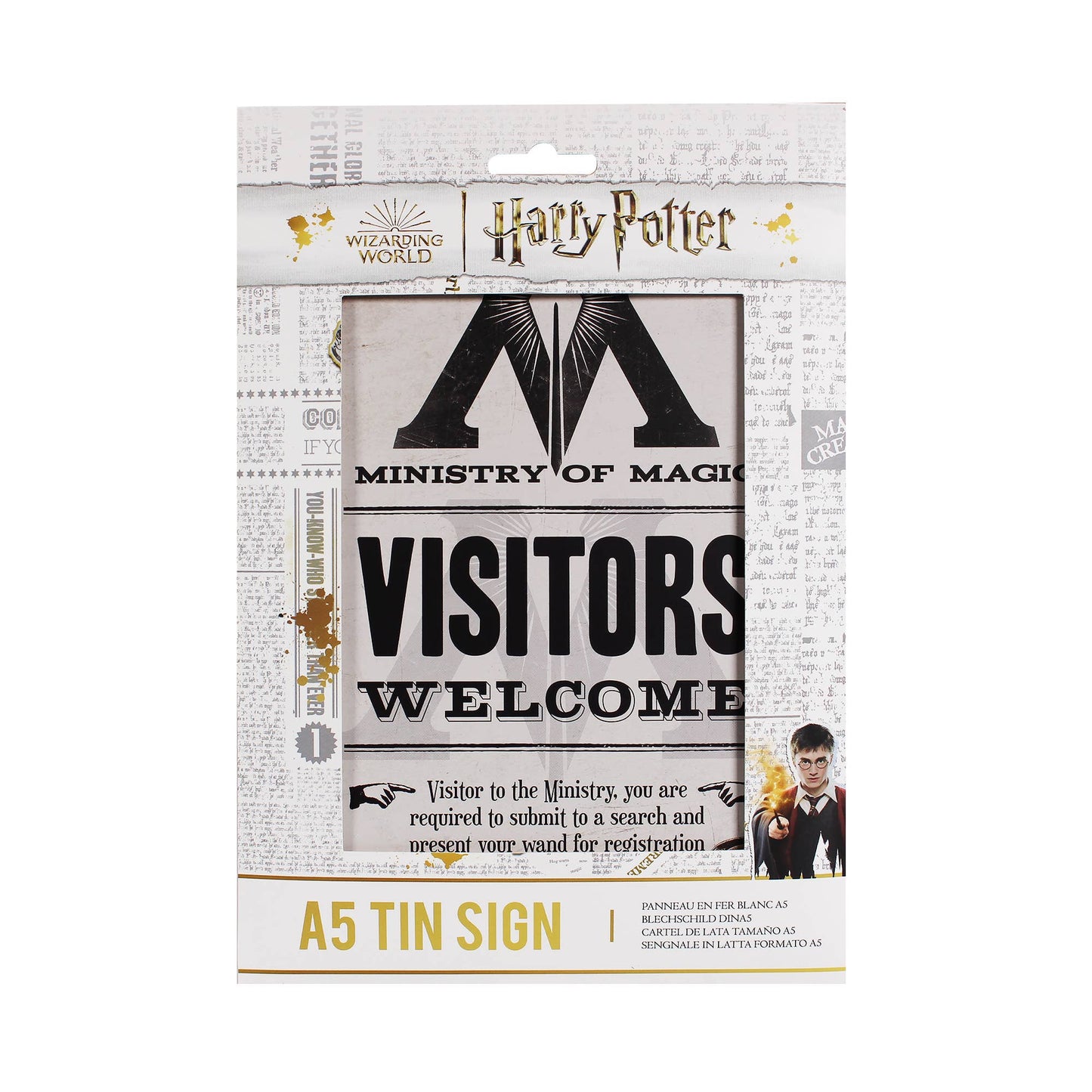 Plaque décorative en métal Harry Potter - Ministère de la Magie