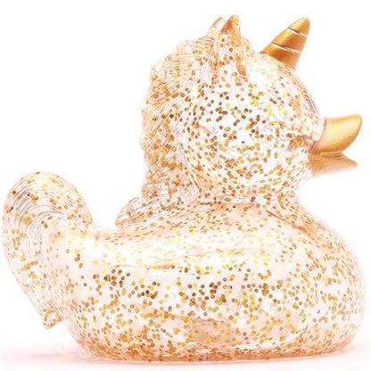 Gold Glitter Unicorn Duck