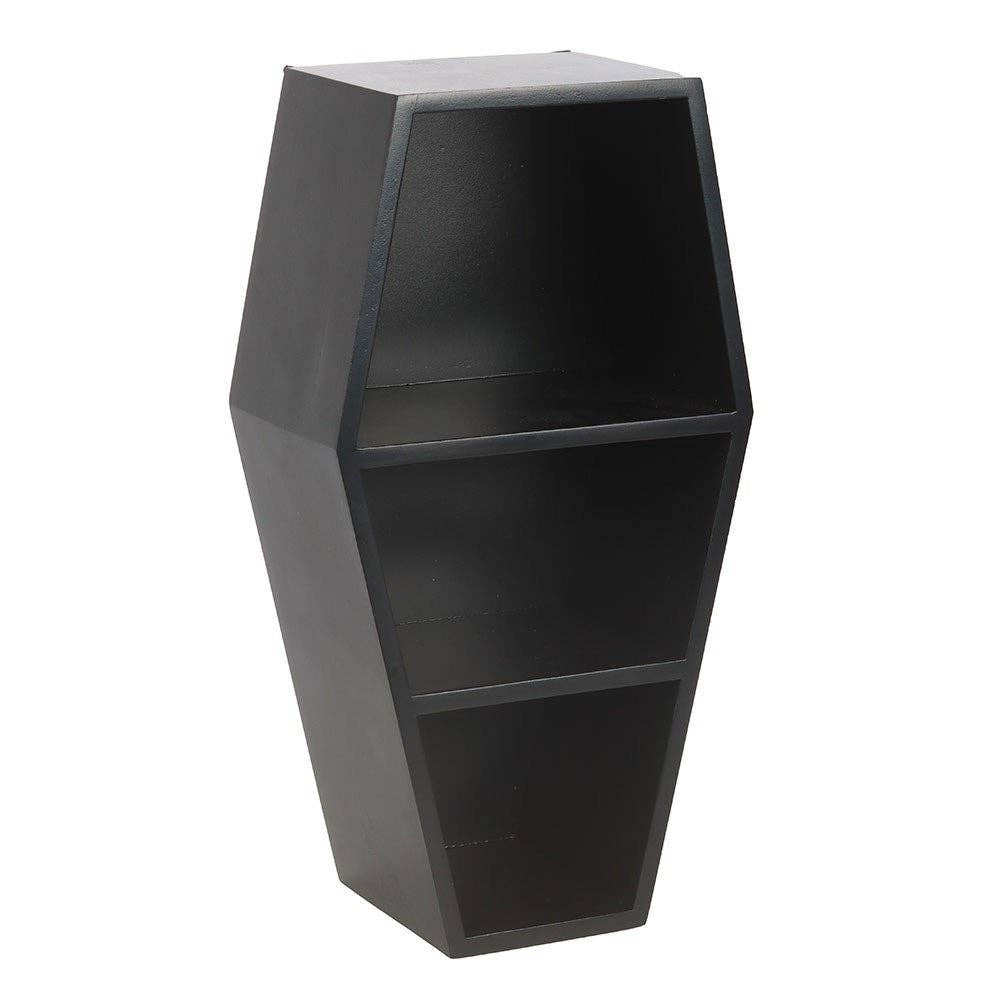 Black coffin shelf