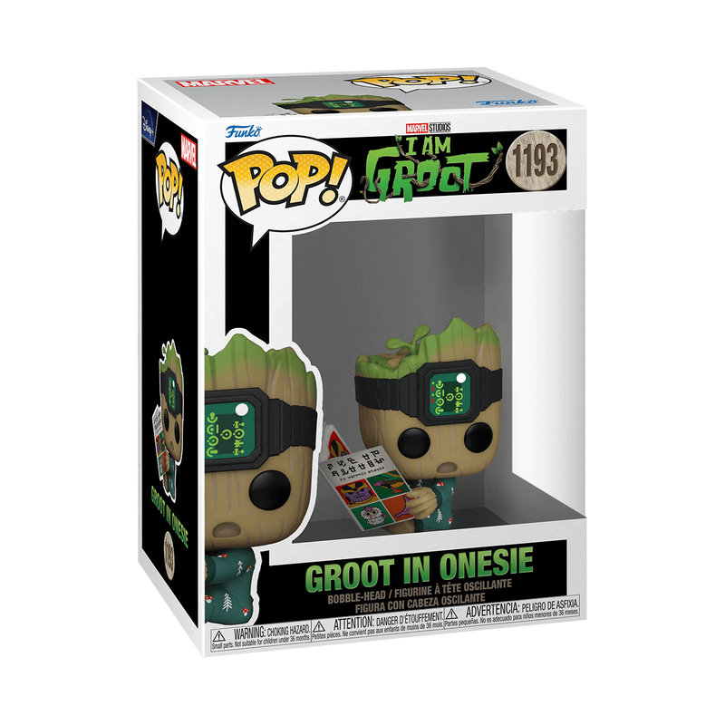 pop groot in onesie with book 1193