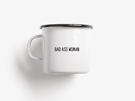 Mug en émail « Bad Ass Woman »