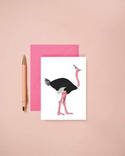 Ostrich Birthday Card