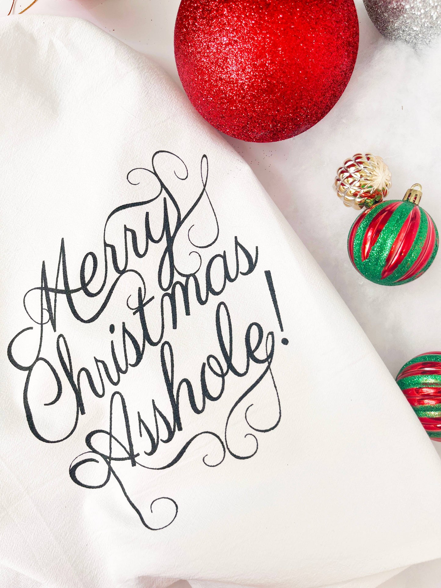 Torchon Merry Christmas Asshole