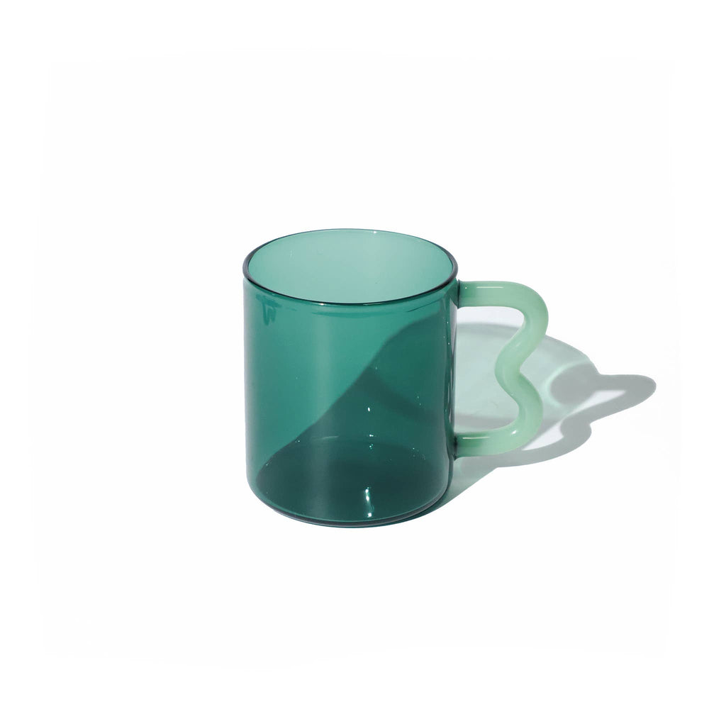 Jadegroene glazen mok