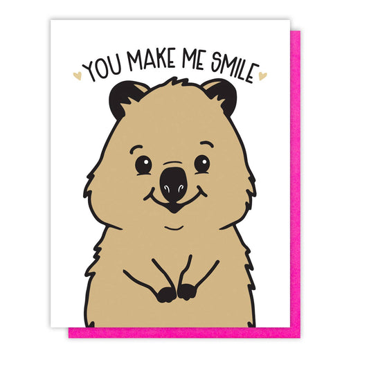 Quokka greeting card "You make me smile"