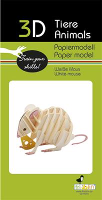 Modèle En Papier 3D - Souris Blanche