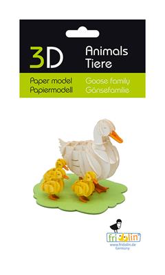3D-papieren model - Ganzenfamilie 