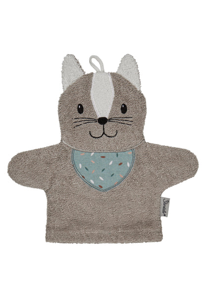 Gant de toilette Chat Lilly - 24,5 x 24 cm
