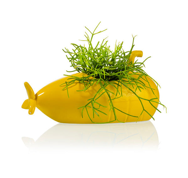 Pot de Fleur Sous-Marin Jaune – Moyen – Bitten