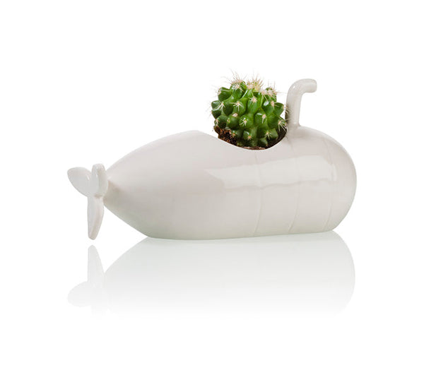 Pot de Fleur Sous-Marin Blanc – Petit – Bitten
