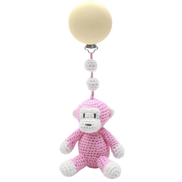 Kinderwagenhaken „Affe“ – Rosa