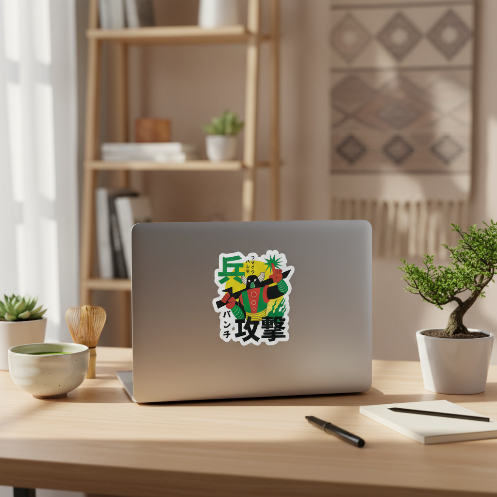 Japanese Robot Toy Sticker with Kanji
