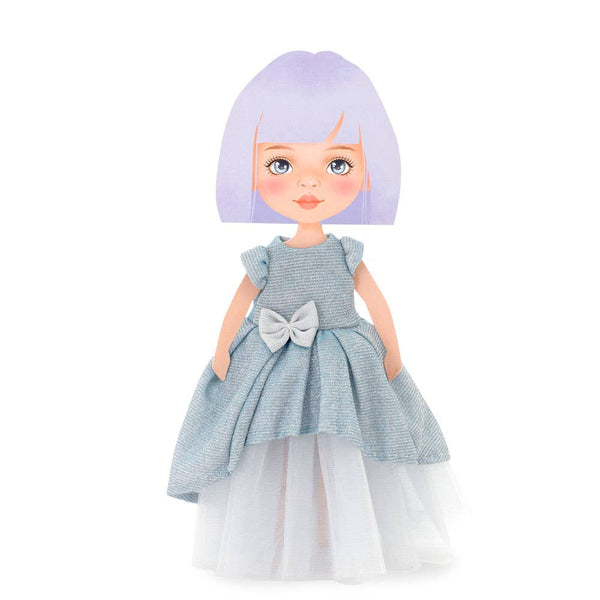 Clothing set: light blue dress, 28 cm