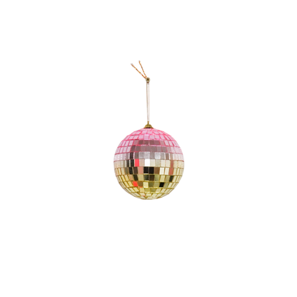Boule de Noël Disco Rose/Or - 8cm
