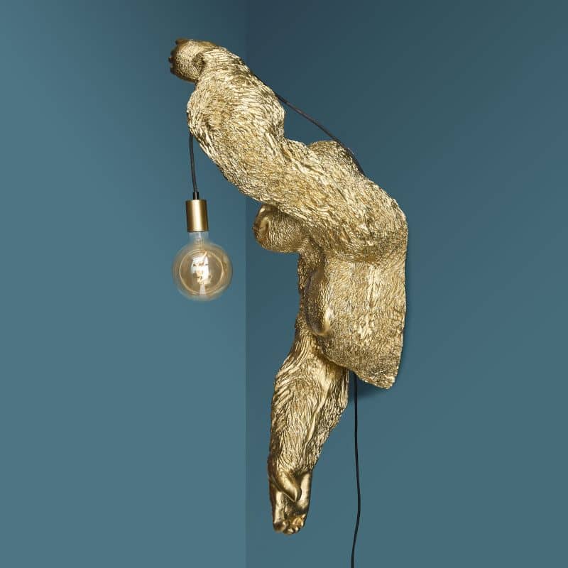 Gorilla Jungle Jack Gold Wall Sconce