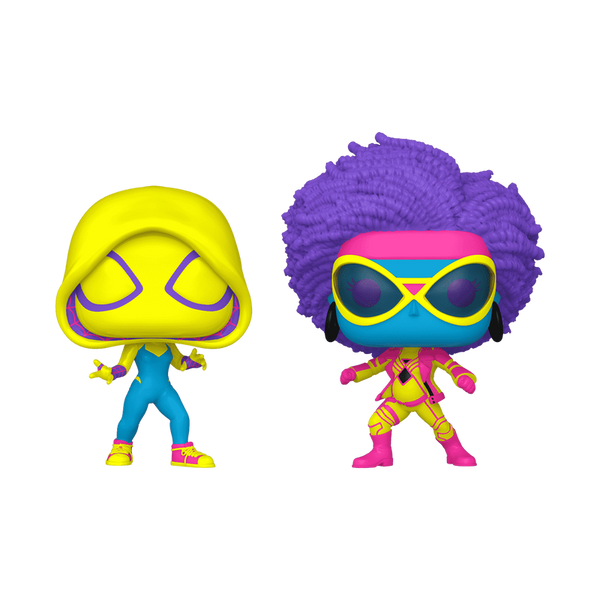 Funko Pop! Spider-Gwen & Spider-Woman (Black Light) 2-Pack – Spider‑Man